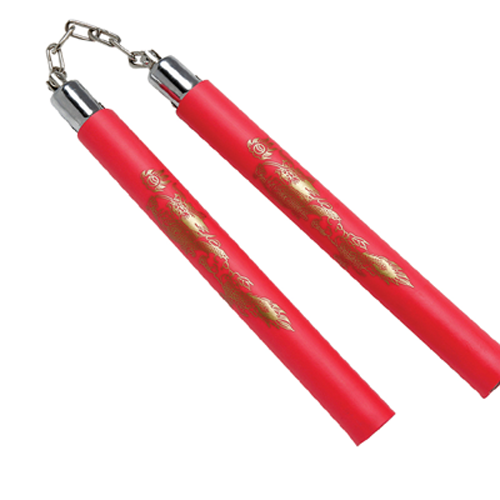 Foam Rubber Nunchaku, Ball Bearing, Red