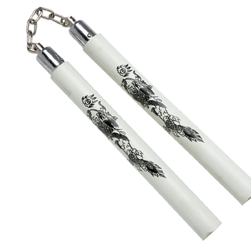 Foam Rubber Nunchaku, Ball Bearing, White