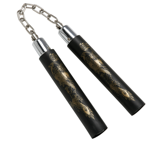 Foam Rubber Nunchaku, Ball Bearing, Black , 8"